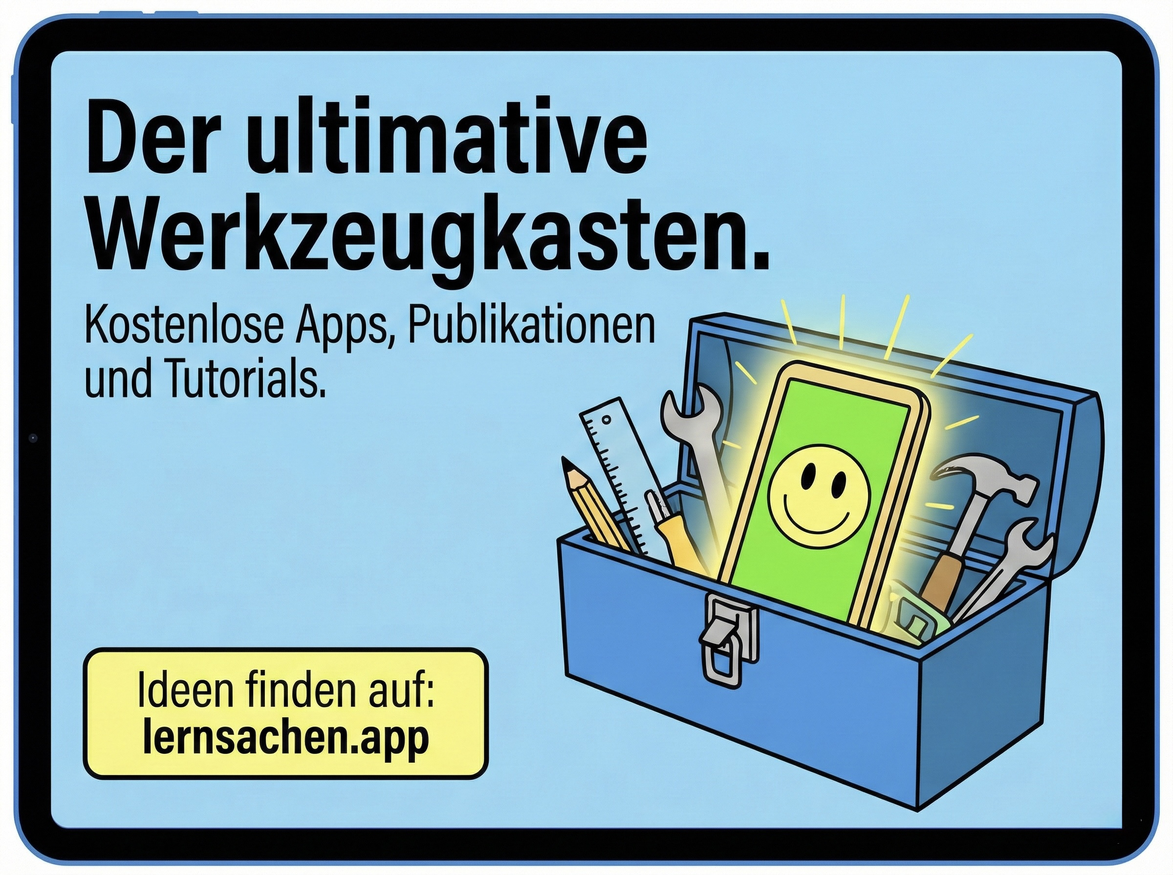 Werbebanner: Der ultimative Werkzeugkasten für den Unterricht auf Lernsachen.app